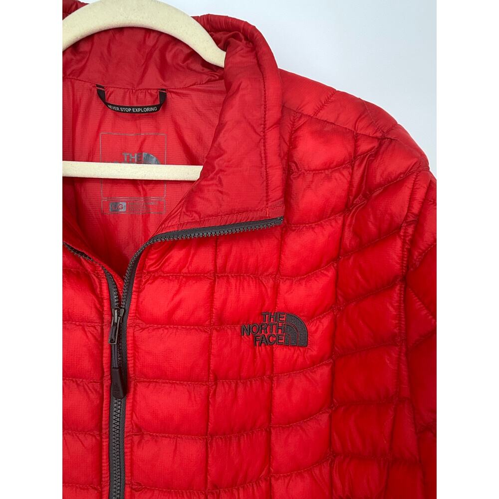 The North Face ThermoBall Insulated Jacket Men’s Large Red Full Zip Packable - Picture 3 of 9